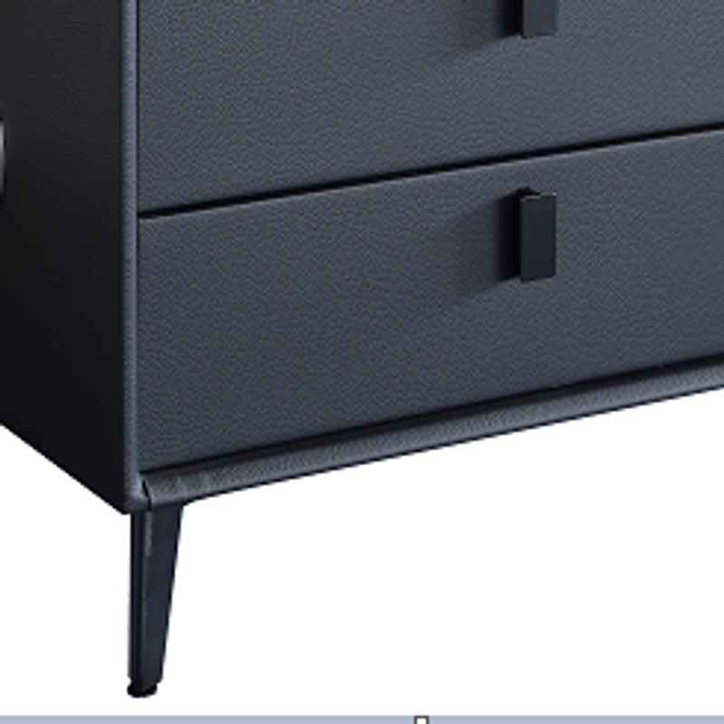 C13 smart bedside table textured drawer fronts, handles and metal-leg construction, original product detail