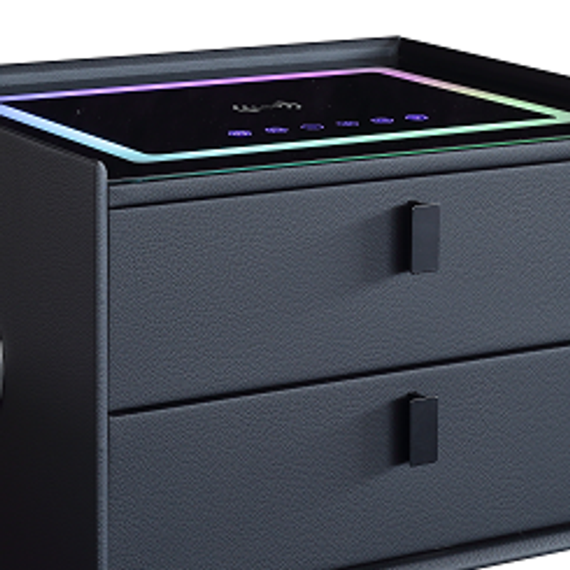 C13 smart bedside table illuminated black-glass control top, original product detail