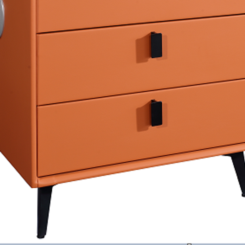 C14 smart bedside table orange drawer fronts, handles and metal-leg construction, original product detail
