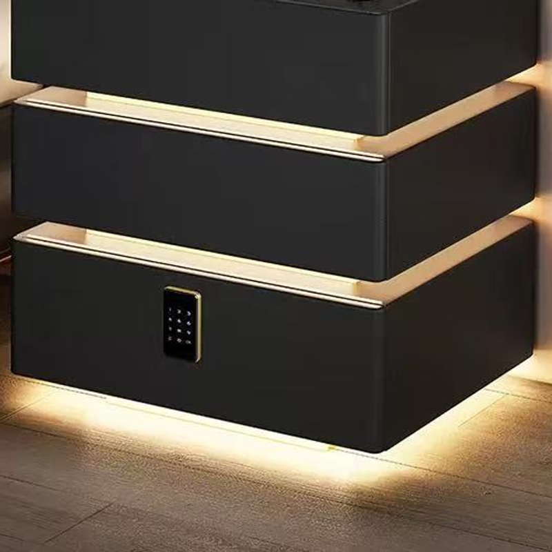 C17 smart bedside table three-drawer cabinet with illuminated trim and lock keypad, original product detail