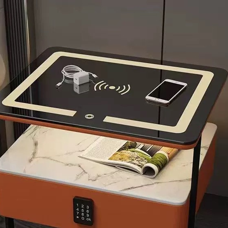 C19 smart bedside table lift-up wireless charging panel and open shelf, original product detail