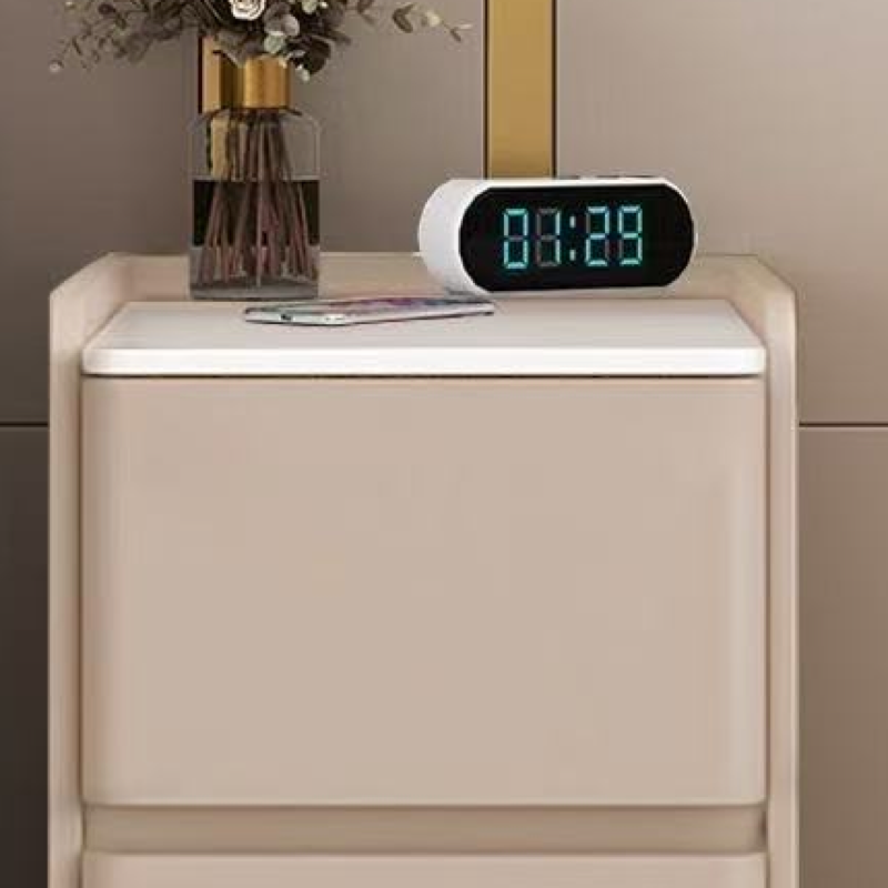 C2 smart bedside table top surface with raised edges and two-drawer front, original product detail