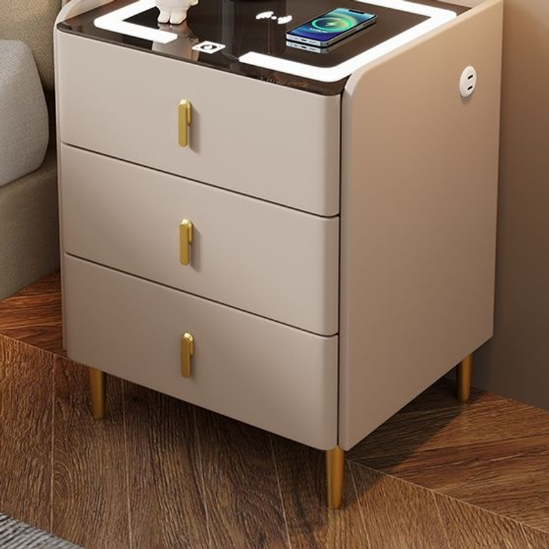 C23 smart bedside table three-drawer cabinet and gold-tone leg construction, original product detail