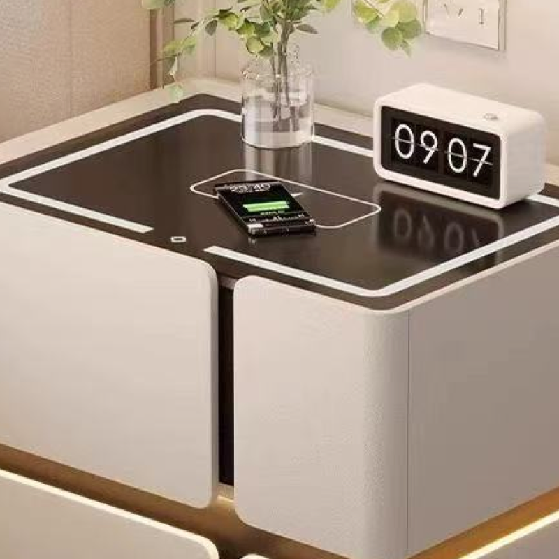 C5 smart bedside table illuminated black top with wireless charging area, original product detail