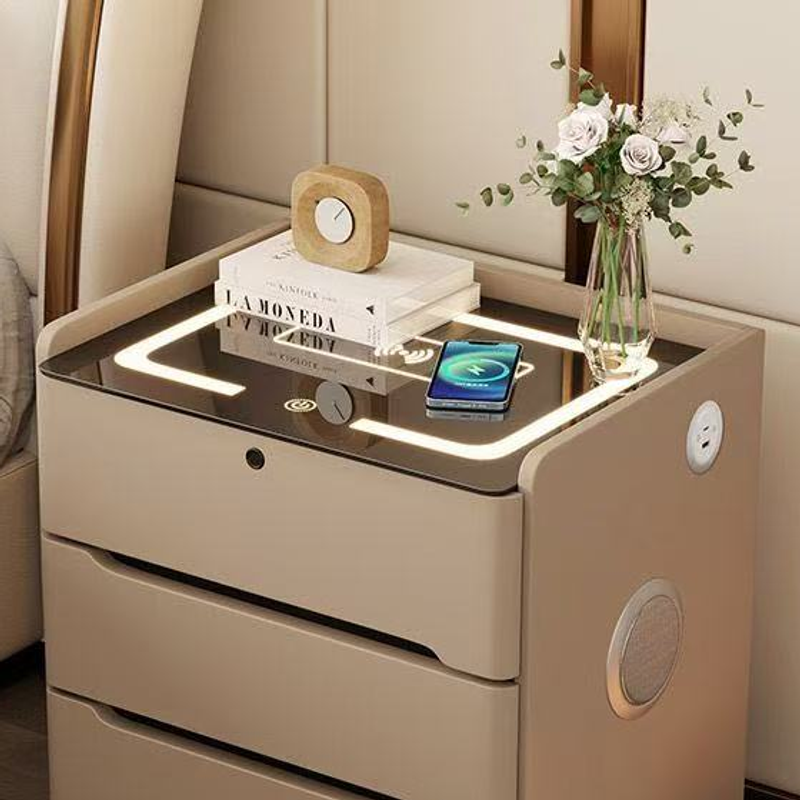 C8 smart bedside table illuminated top with wireless charging surface, original product detail