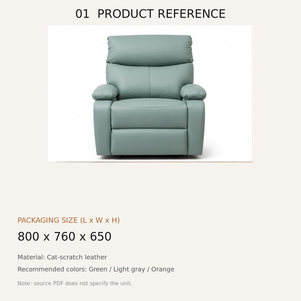 01 Upholstered Lounge Chair - source dimensions and specification reference