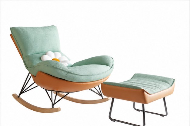 2039-A Upholstered Rocking Lounge Chair - front three-quarter product view