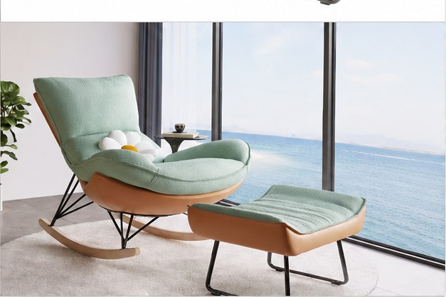 2039-A Upholstered Rocking Lounge Chair in a realistic lifestyle setting