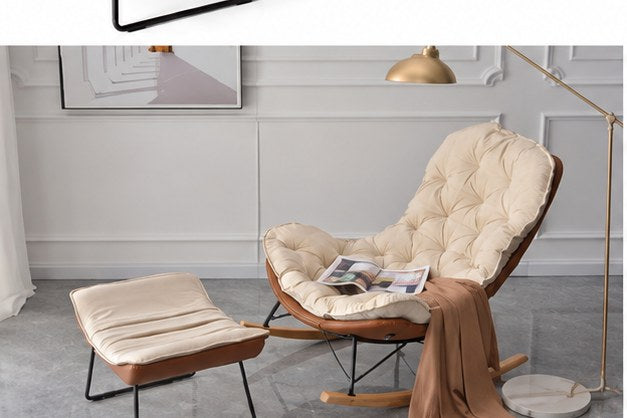 2101A Upholstered Rocking Lounge Chair in a realistic lifestyle setting