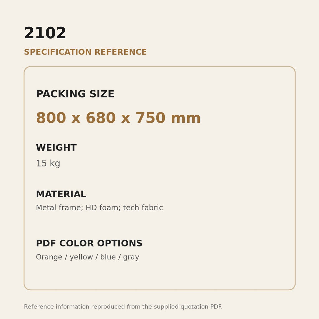 2102 Upholstered Swivel Lounge Chair - source dimensions and specification reference