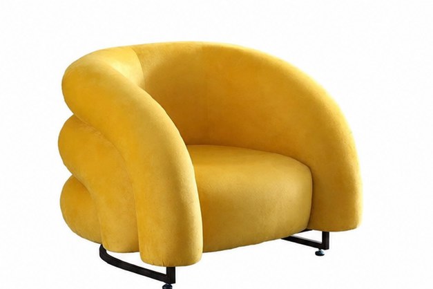 2107 Crab Upholstered Lounge Chair - front three-quarter product view