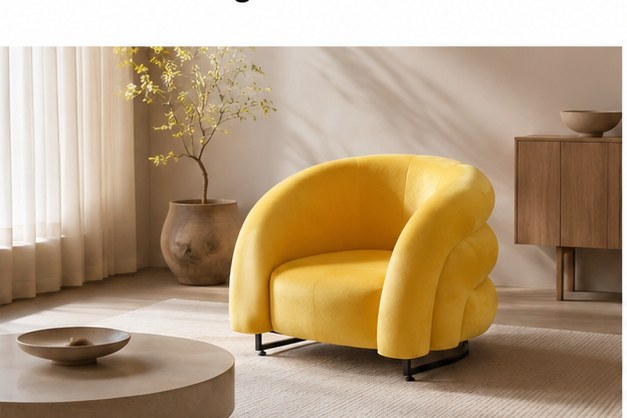 2107 Crab Upholstered Lounge Chair in a realistic lifestyle setting