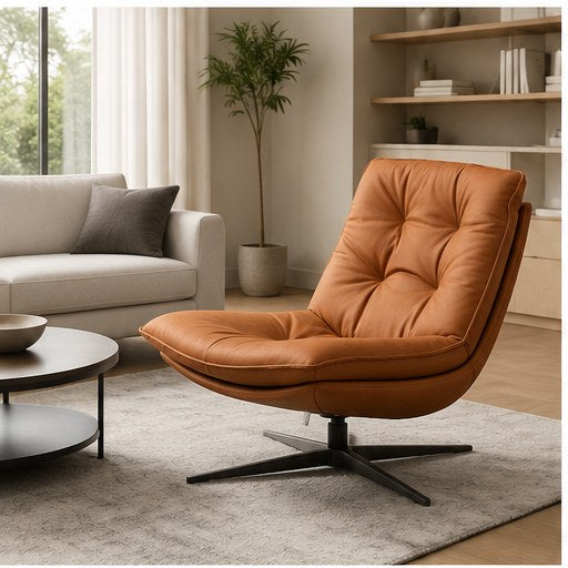 2139-A Upholstered Swivel Lounge Chair in a realistic lifestyle setting