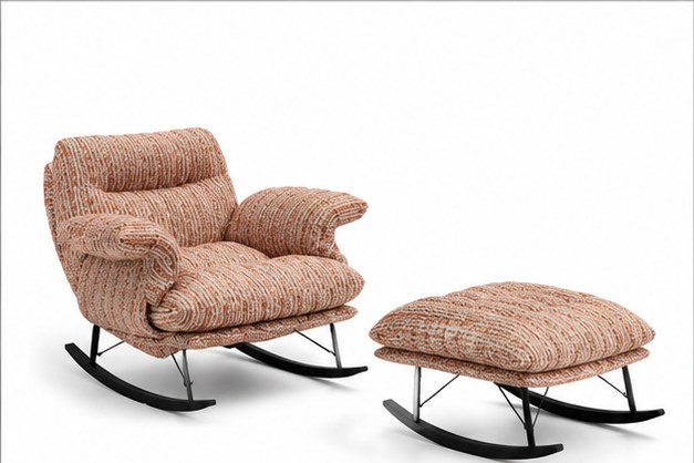 598 Upholstered Lounge Chair - front three-quarter product view