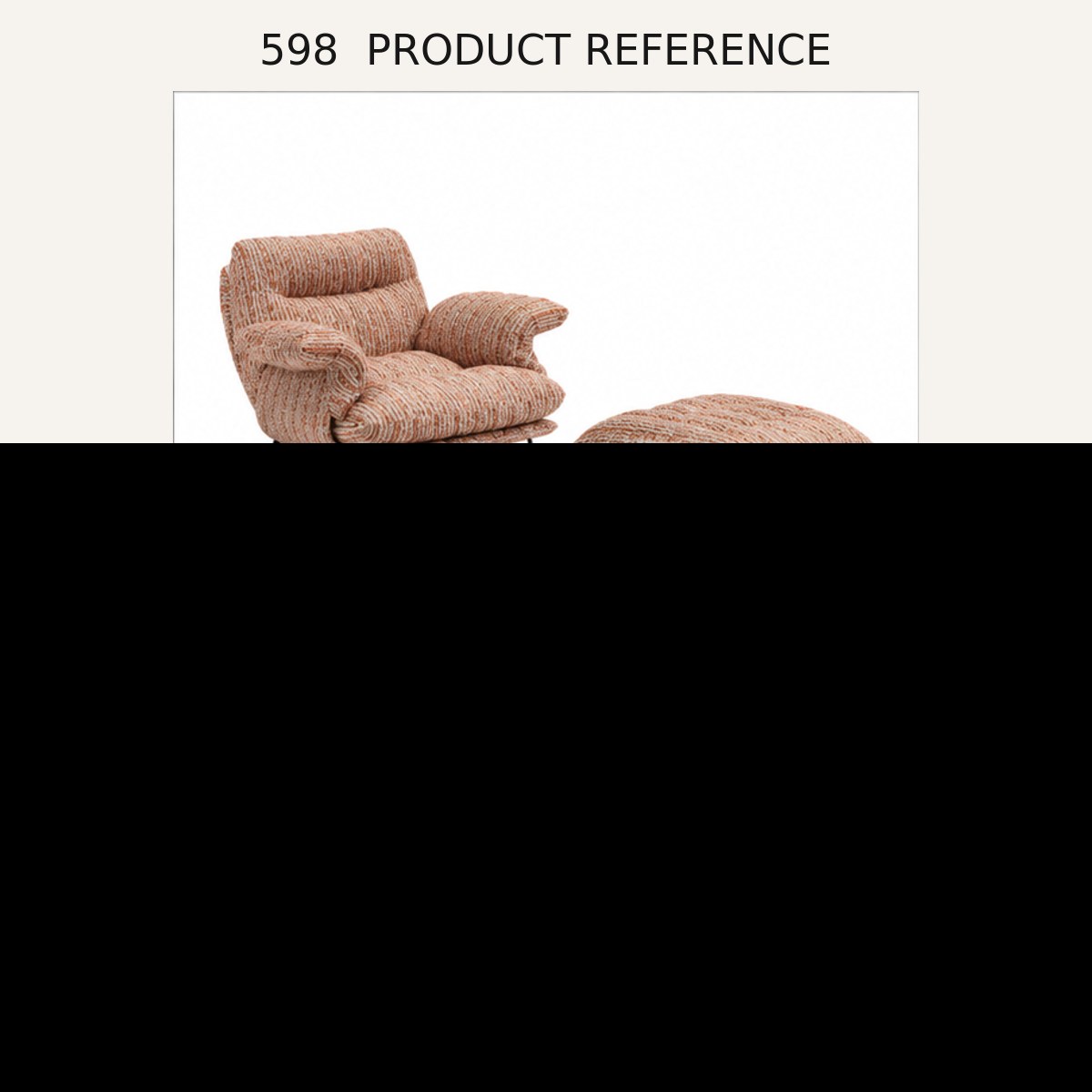 598 Upholstered Lounge Chair - source dimensions and specification reference