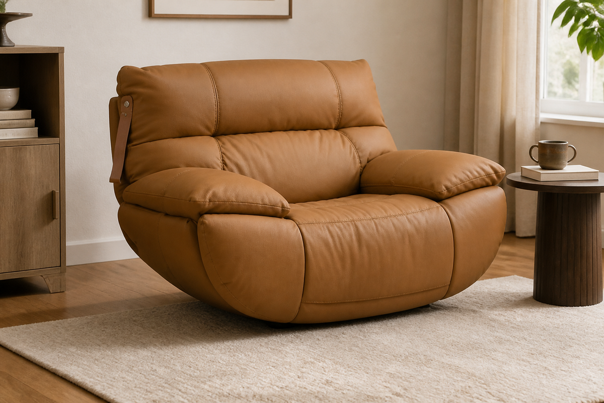 A012 Upholstered Recliner Chair in a realistic lifestyle setting