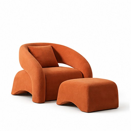 C05 Upholstered Lounge Chair - front three-quarter product view