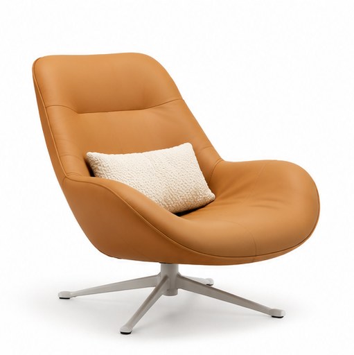 C09 Upholstered Swivel Lounge Chair - front three-quarter product view