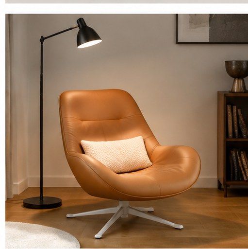 C09 Upholstered Swivel Lounge Chair - interior setting