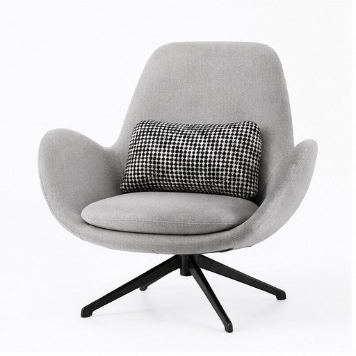 C12 Upholstered Swivel Lounge Chair - front three-quarter product view