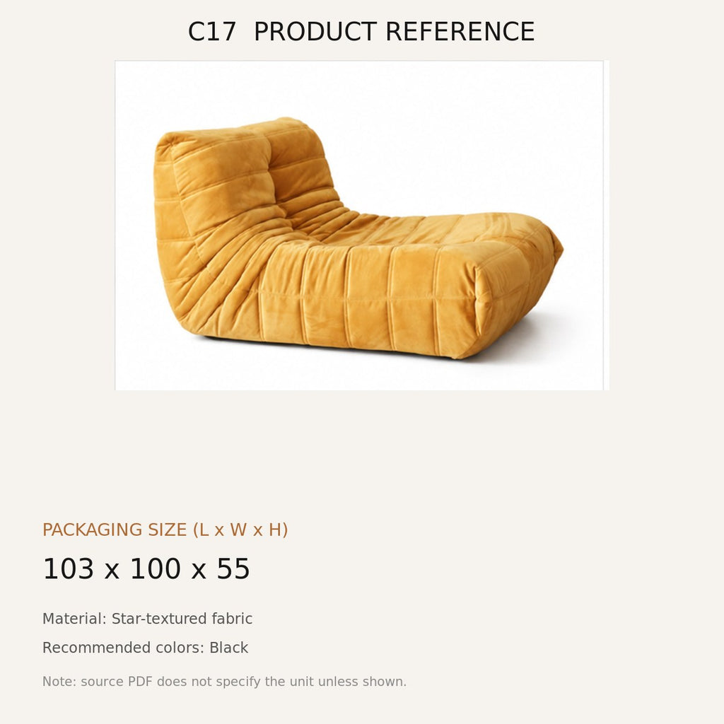 C17 Upholstered Swivel Lounge Chair - source dimensions and specification reference