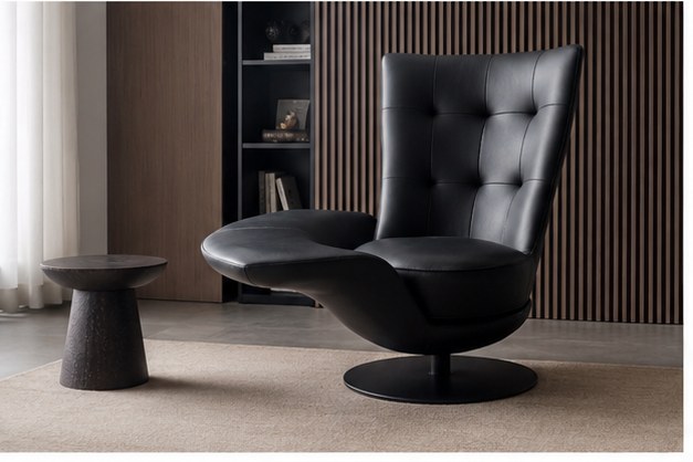 C18 Upholstered Swivel Lounge Chair in a realistic lifestyle setting