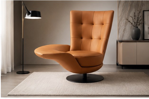 C18 Upholstered Swivel Lounge Chair - interior setting