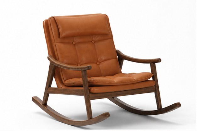 C21 Upholstered Rocking Lounge Chair - front three-quarter product view
