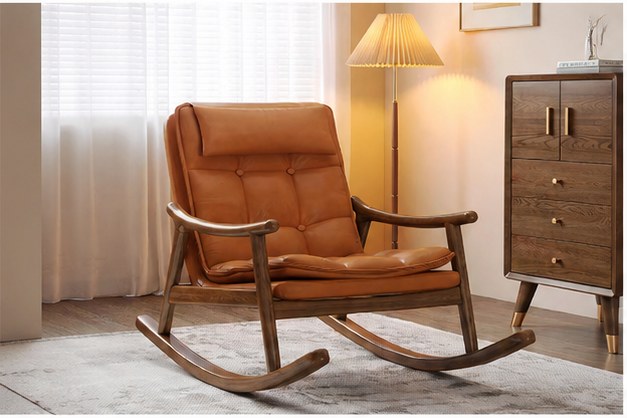 C21 Upholstered Rocking Lounge Chair in a realistic lifestyle setting