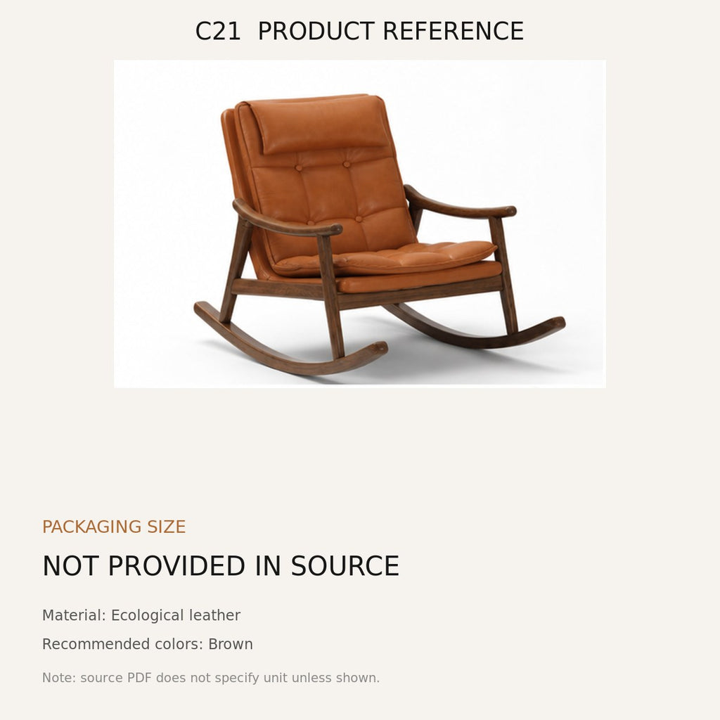 C21 Upholstered Rocking Lounge Chair - source dimensions and specification reference