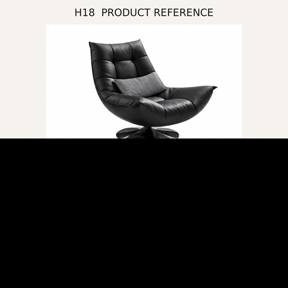 H18 Upholstered Lounge Chair - source dimensions and specification reference