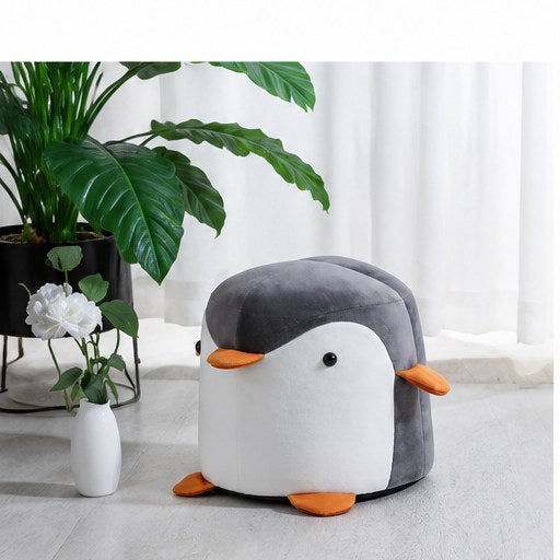 Penguin-Shaped Kids Stool in a realistic lifestyle setting
