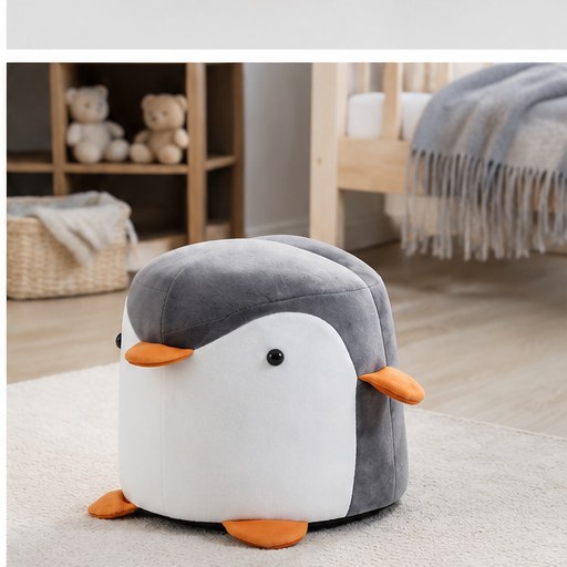 Penguin-Shaped Kids Stool - interior setting