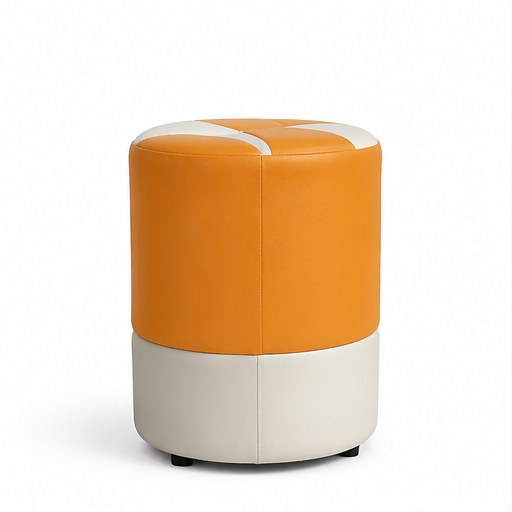 Two-Tone Upholstered Stool - front three-quarter product view