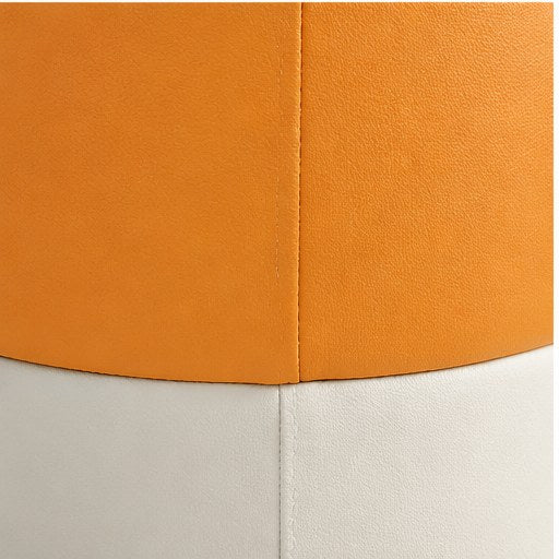 Two-Tone Upholstered Stool - upholstery detail
