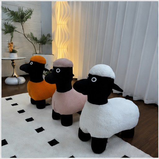 Sheep-Shaped Kids Stool in a realistic lifestyle setting