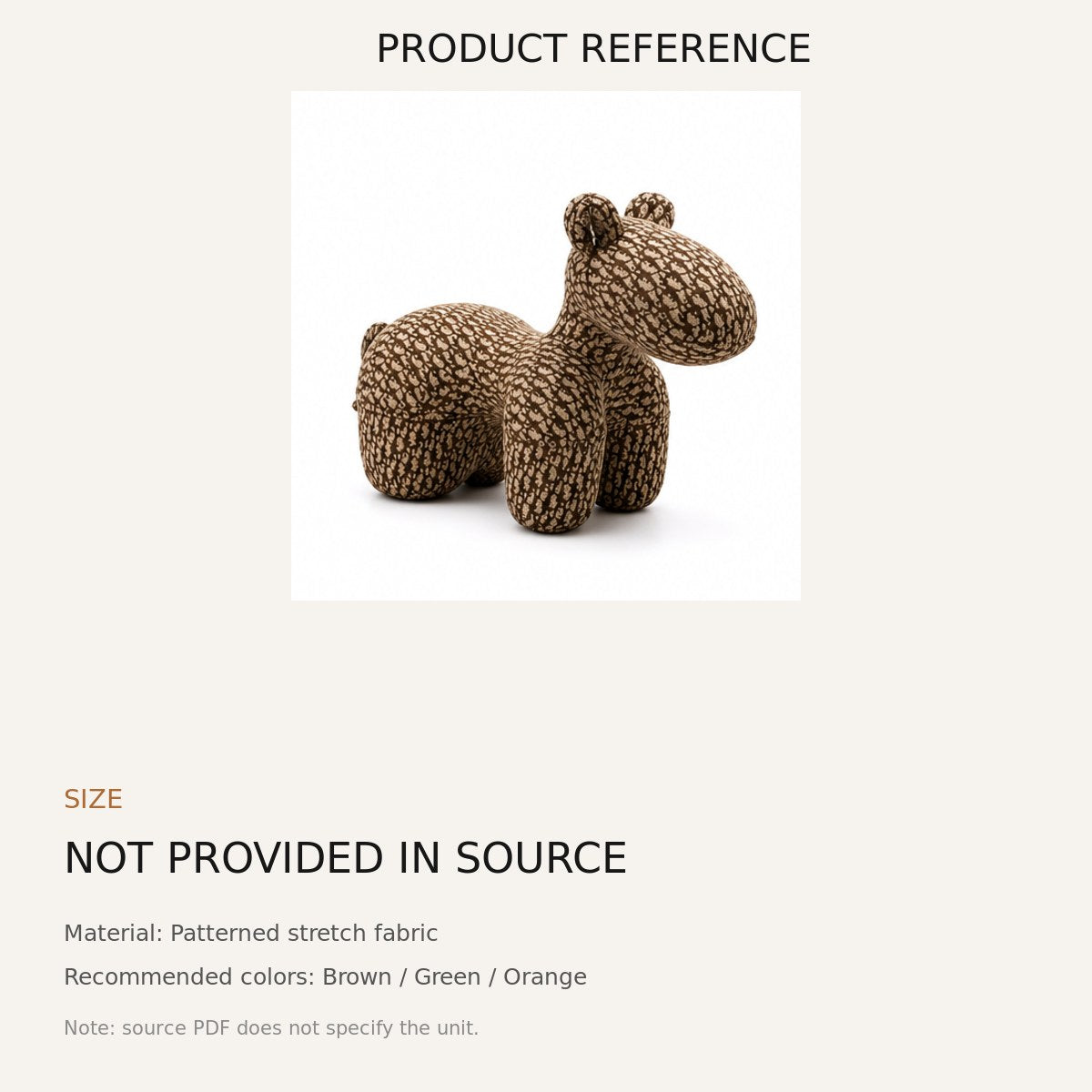 Pony-Shaped Accent Chair - source dimensions and specification reference