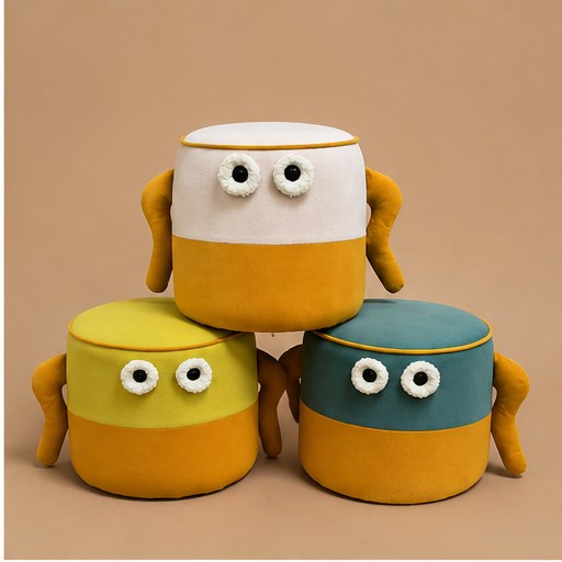 Yellow Character Kids Stool - alternate product view