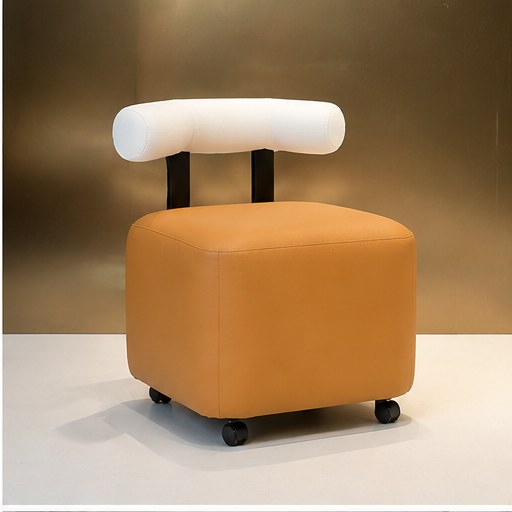 Rolling Upholstered Stool - alternate product view