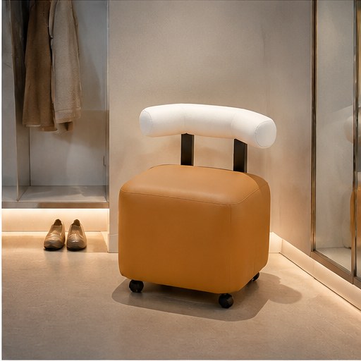 Rolling Upholstered Stool - interior setting