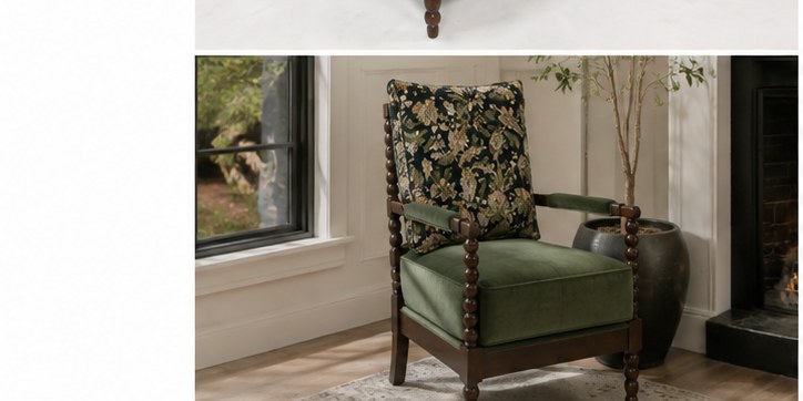 Pearl Upholstered Lounge Chair in a realistic lifestyle setting