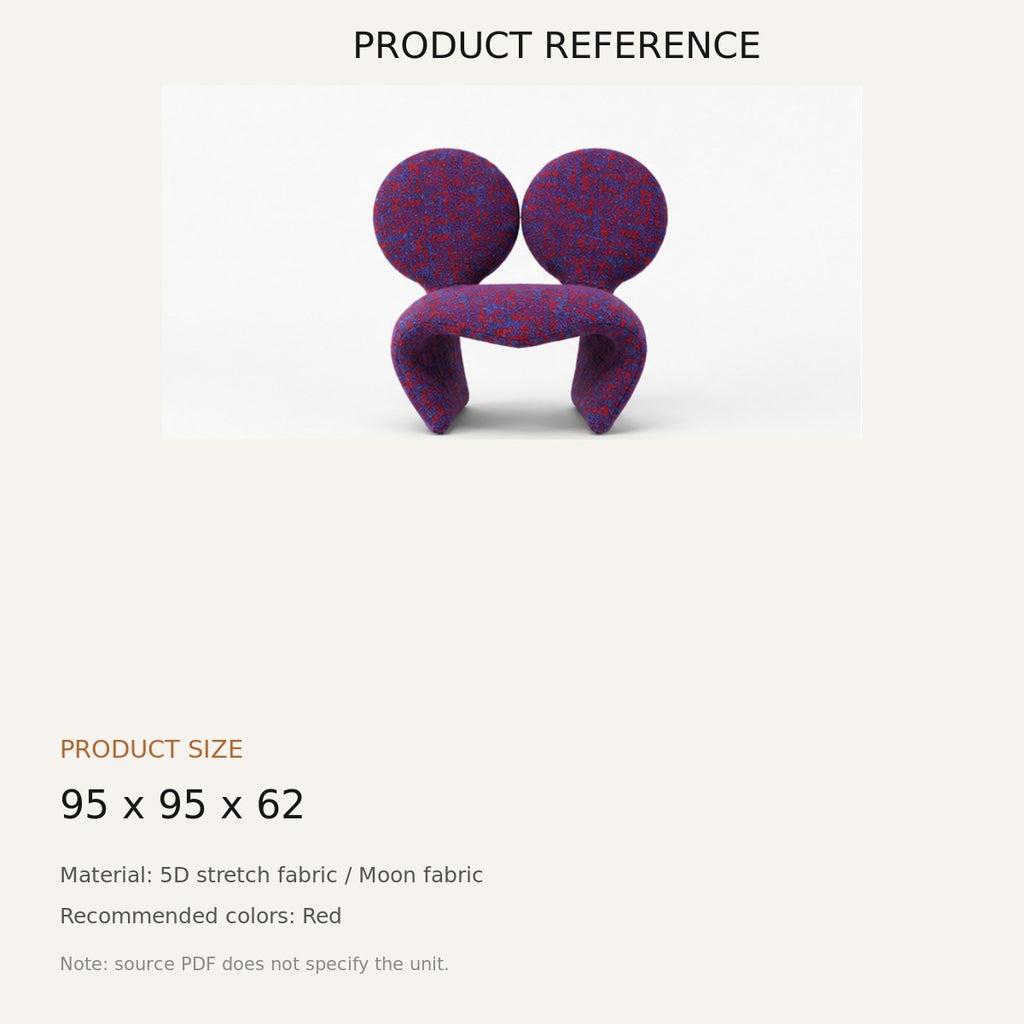 Donut Sculptural Lounge Chair - source dimensions and specification reference