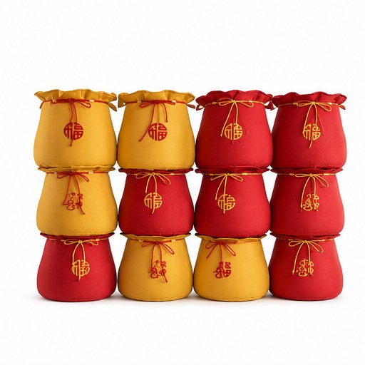 Drawstring Pouf Ottoman - front three-quarter product view