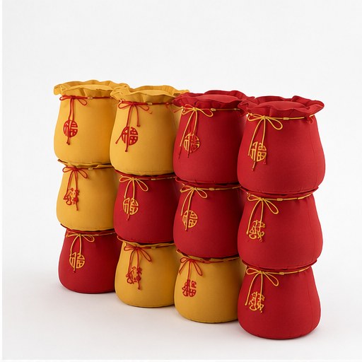 Drawstring Pouf Ottoman - alternate product view