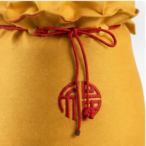 Drawstring Pouf Ottoman - upholstery detail