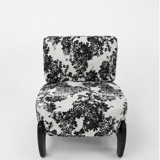 Rounded Upholstered Accent Chair - front three-quarter product view