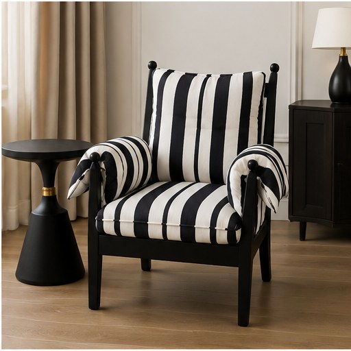 Chinoiserie Upholstered Accent Chair - interior setting