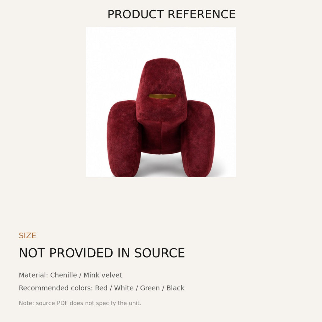 Sculptural Foam Lounge Chair - source dimensions and specification reference