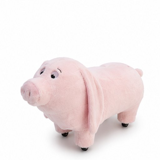 Rolling Pig-Shaped Kids Stool - front three-quarter product view