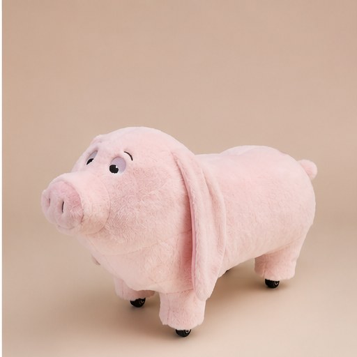 Rolling Pig-Shaped Kids Stool - alternate product view